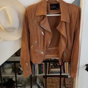 Brown Faux Suede Moto Jacket